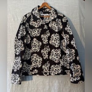 Croft & Barrow Jacket Blazer Long Sleeve Black/White Pattern Women’s Sz L NWOT